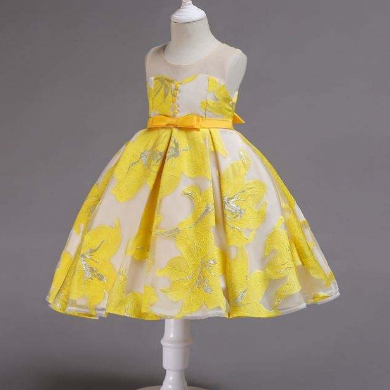 Abito da sera per ragazze estive soffice esibizione abito da sposa principessa 2200 abito da festa dell'evento di lusso per bambini senza maniche