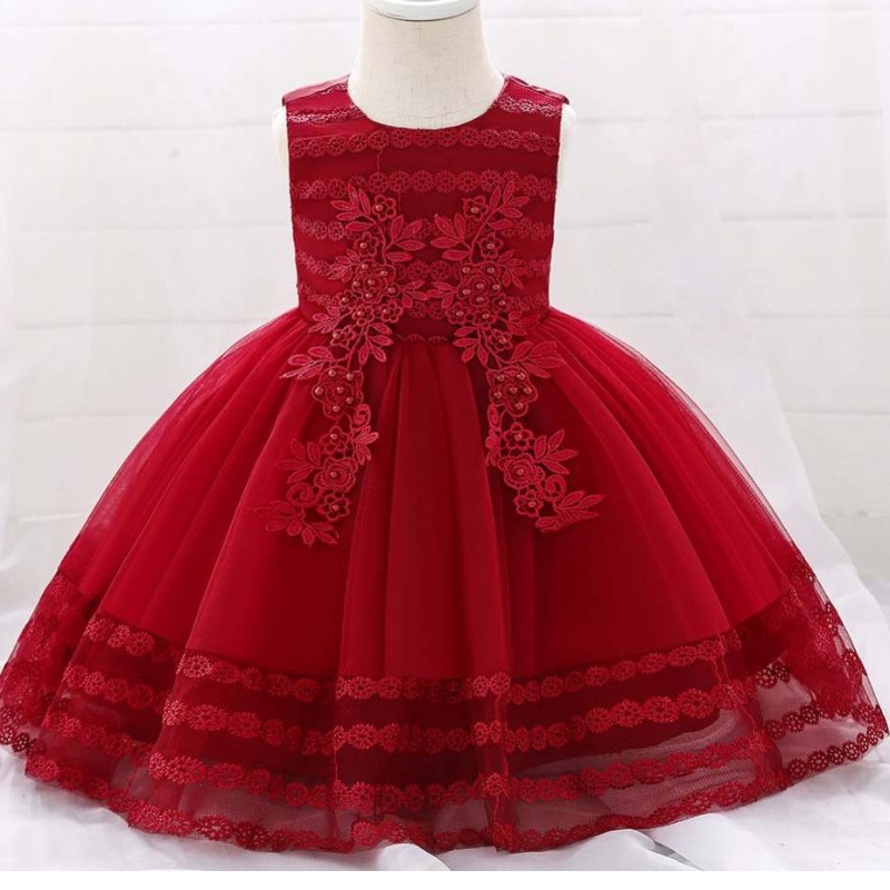Nuovo design Chidren Dress Applicated 0-2y Flower Girl Dresss Kids Cashing L1923XZ L1923XZ