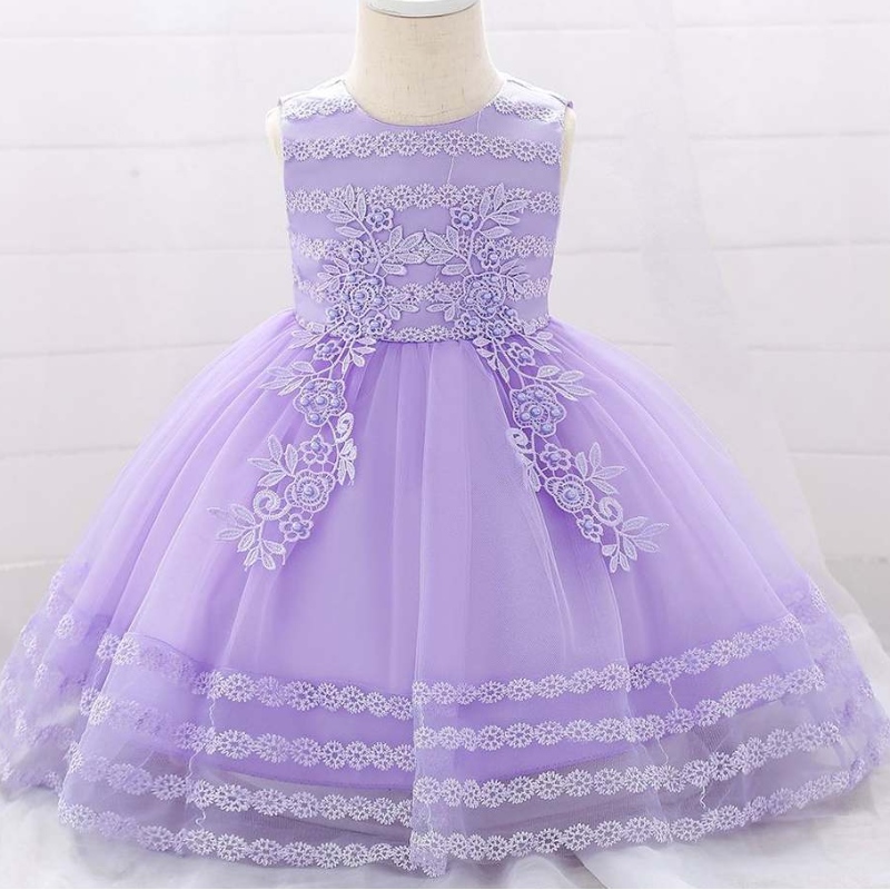 Nuovo design Chidren Dress Applicated 0-2y Flower Girl Dresss Kids Cashing L1923XZ L1923XZ
