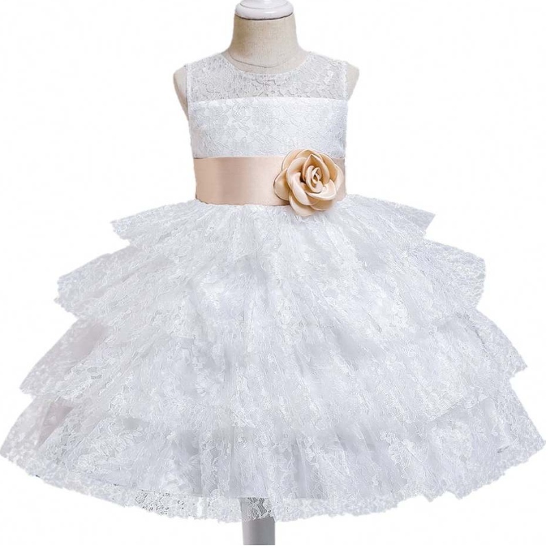 Baige Summer Fashion Lace Tulled Beludo Bigodaggio Big Biring Birthday Gowns Flow Girl Dresses