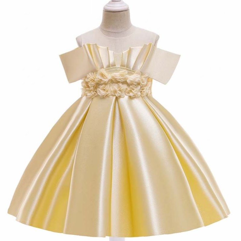 Baige New Kids Princess Flower Dress Off-Shoulder Christmas Girl Girls Dresses