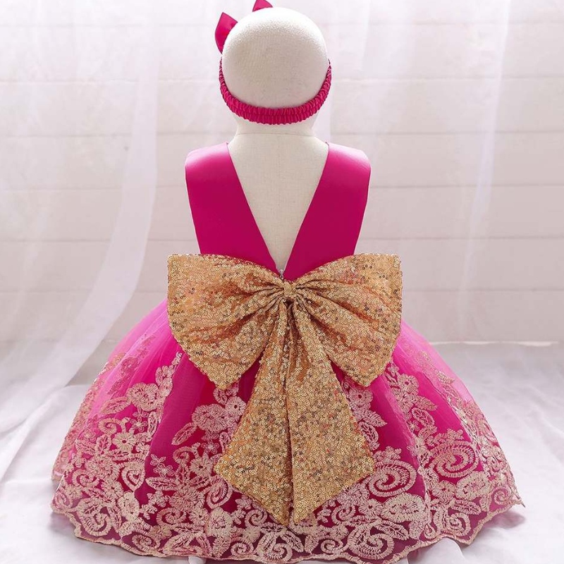 Baige New Fashion Toddler Baby Party Gonne Abito Paesaggio di Flower Girls Dress Kids Wedding Cressce Clothes L2023XZz