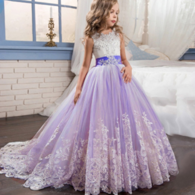 Baige Wholesale Kids Abito da ballo da ballo da ballo di lusso Abito da festa senza manico