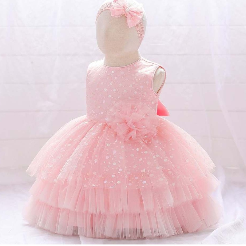 Baigeneonato bambino grazioso fioristo ragazza prima festa di compleanno abiti per bambini abiti da principessa tutu con banda per capelli gratuiti