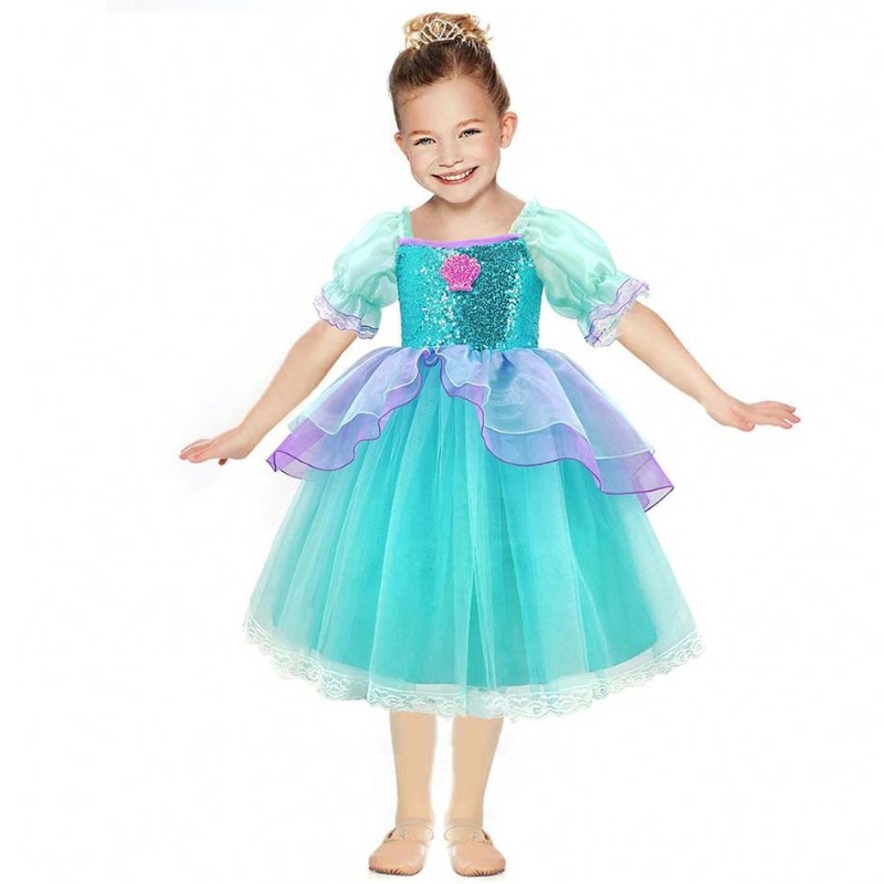 Baigelittle sirened Ariel Princess Dress Halloween Costumi Dress Up Girls Girls Cosplay Kids Ball Abito da ballo