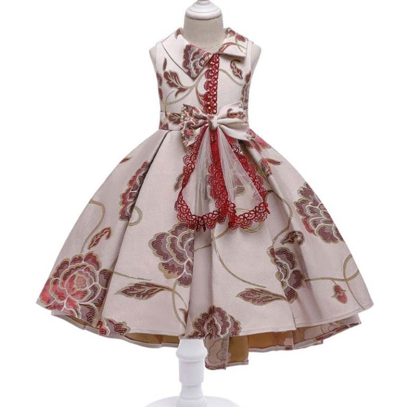 BAIGE 3-10 anni Factory Wholesale Kids Dress Kids Kids Wedding Party Tailing Dress T5189