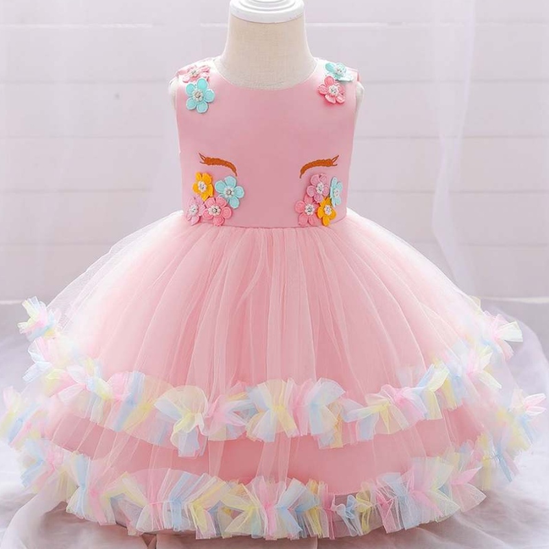 Baige White Unicorn infant toddlers abito estivo bambine che batte il battesimo vestito djs025