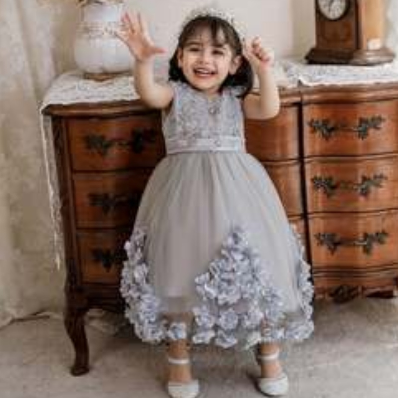 Baige 2022 Nuovo stile Formale Formale Partita da sera Principessa Bambina Abito Fiore
