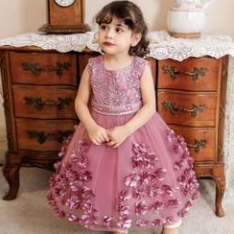 Baige 2022 Nuovo stile Formale Formale Partita da sera Principessa Bambina Abito Fiore
