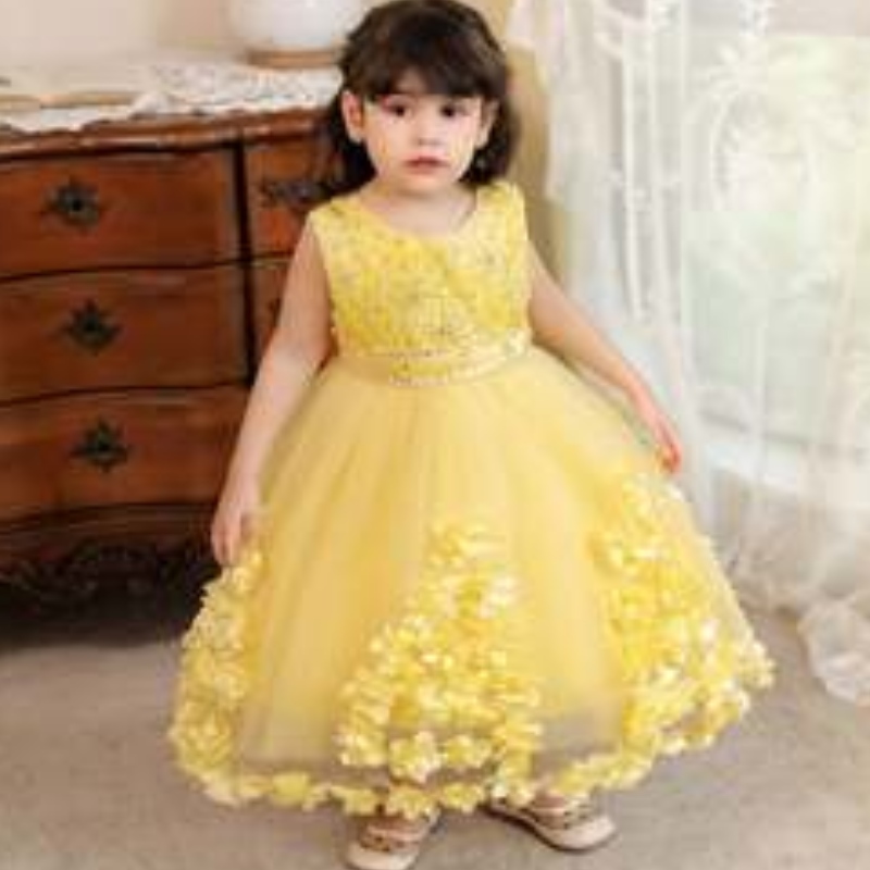 Baige 2022 Nuovo stile Formale Formale Partita da sera Principessa Bambina Abito Fiore