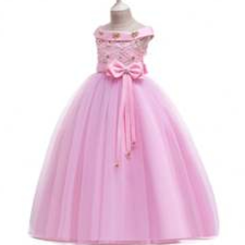 Elegante design all'ingrosso Bellissima ragazza Abito da festa per bambini Abito da ballo per evento da sposa Fancy Princess Sleeveless Frock LP-232