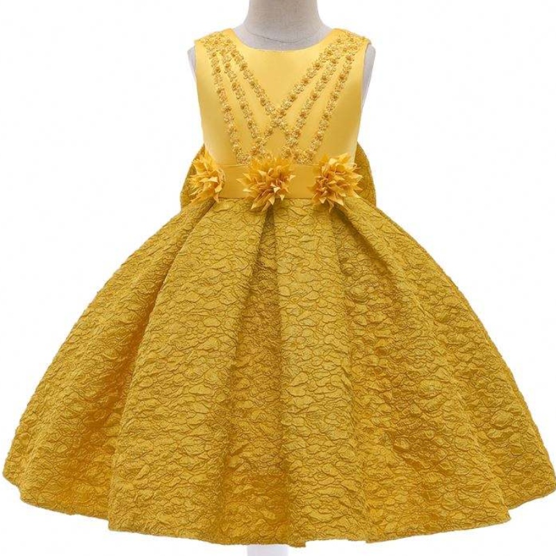 Baige New Girls \\ 'Wedding Dresses Small Children \\' Catwalk Princess Birthday Ball Ball Abito da ballo L5252