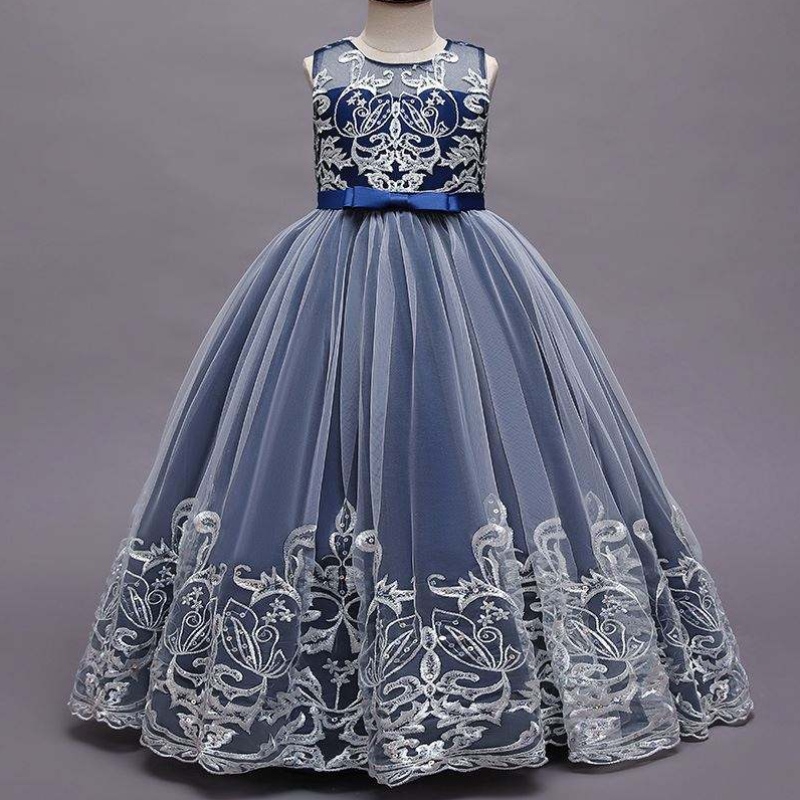 Baige Long Style Children Abito da ballo da spalla Abito Design Design per bambini Wear Long Abito