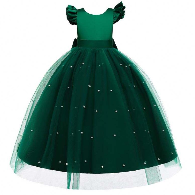 Baige Summer Cap Ruffles Maniche Boglioni Cotton Maniche abiti da bambina formali abiti per bambini bambini bambini bambini