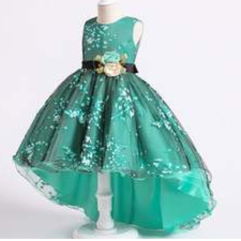 Baige Green Children Flower Fairy Princess 4-15 anni Bambini Design abito gonfio per festa 2153