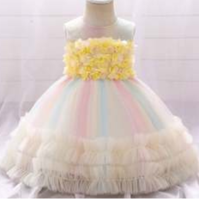 Baige New Fashion Purple Flower Girl Girl Birthday Party Dress Design Abito da design L2020XZ