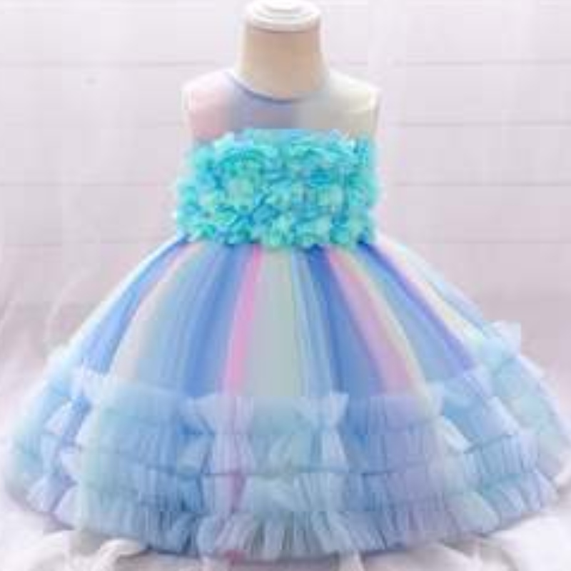Baige New Fashion Purple Flower Girl Girl Birthday Party Dress Design Abito da design L2020XZ