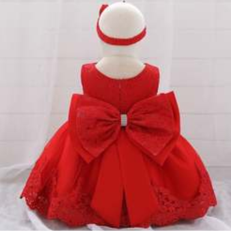 Baige White Baby Girl Abito da festa di 1 anno Abiti per bambina Abiti da principessa Frocklittle con banda per capelli gratuiti