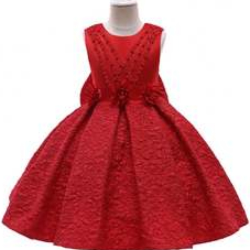 Baige New Satin Flower Girl Dress Dress Kids Kids Baby Party Wedding Bridesmaid Ball Abito L5252