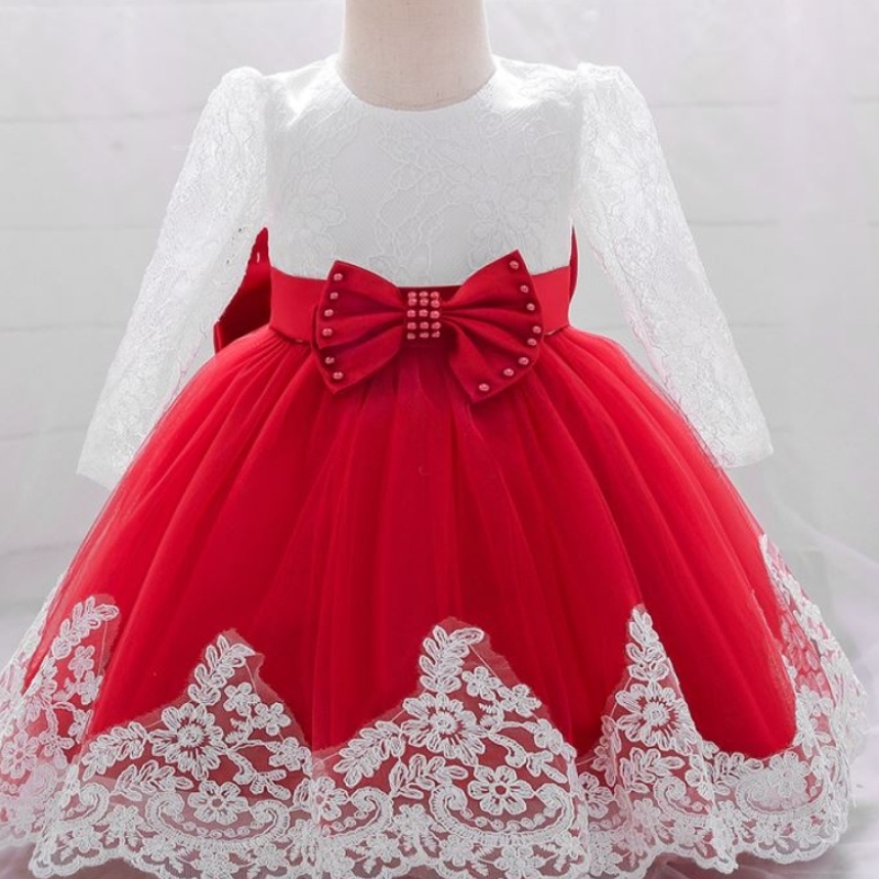 Baige New Arrival 0-2y Summer Girl Dresses in pizzo Maniche lunghe BAMBINA Abito da ballo L1940xz