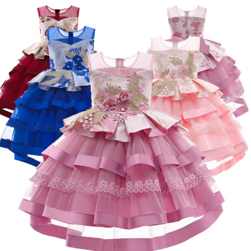Baige Caldo che vende abiti da ragazza di compleanno a più livelli abiti da ragazza cotone abiti da festa principessa abito tutu per feste