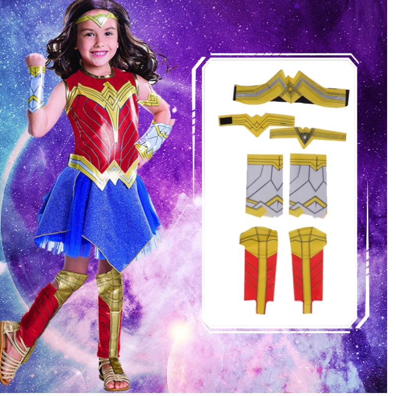 Supereroe Girls Goddess Diana Party Role Play Suit Suit Kids Halloween Of Justice Wonder Girl Cosplay Costume