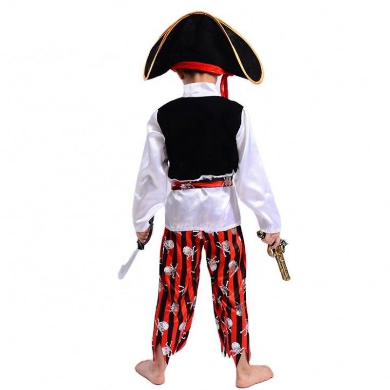 Set di pirati a strisce fredde all'ingrosso set da palcoscenico per le prestazioni del cosplay di Halloween Caribbean Capitano Capitano Bambini I costumi