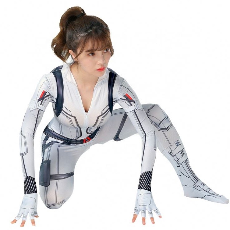 Film all'ingrossonero&white Halloween Cosplay Full Body Catsuit for Women The Black Widow Costume