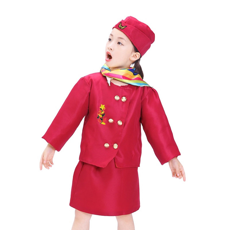 Ruolo dei bambini che gioca costumi costumi compagnia aerea hostess costume Dress up con accessori per bambini