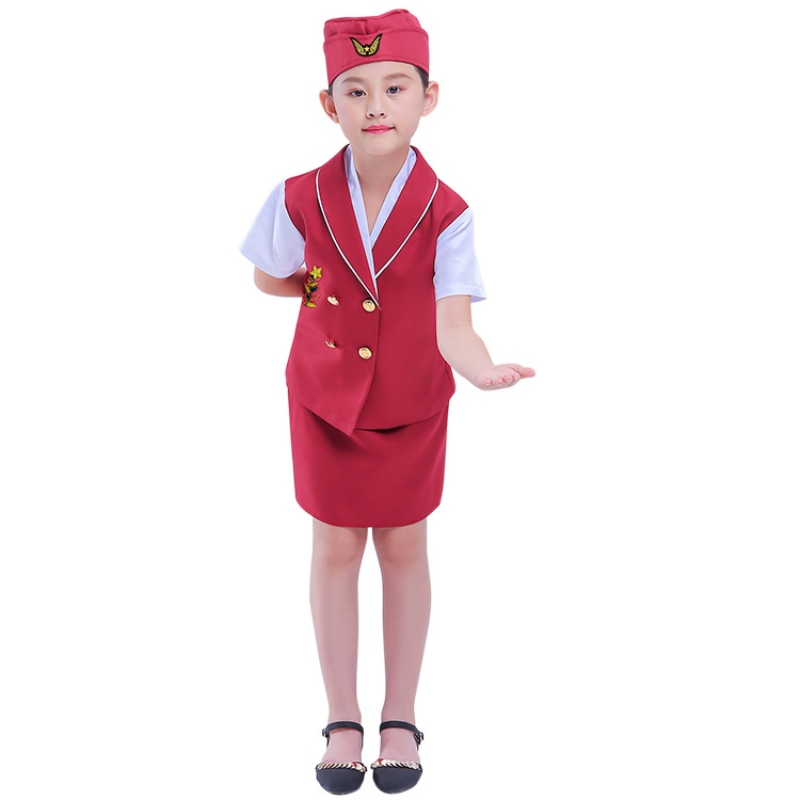 Costume di hostess costume per bambini costumi di ruolo da gioco costume in costume professionale di Halloween Halloween
