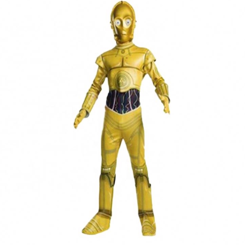 Film all'ingrosso&film abiti abiti per la festa di compleanno di Halloween Star Cosplay Wars saltosuita C-3PO Costume robot con maschera per bambini