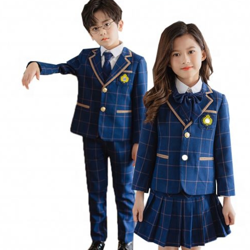 Uniformi di scuola elementare in stile britannico caldo uniforme di classe uniforme a tre pezzi