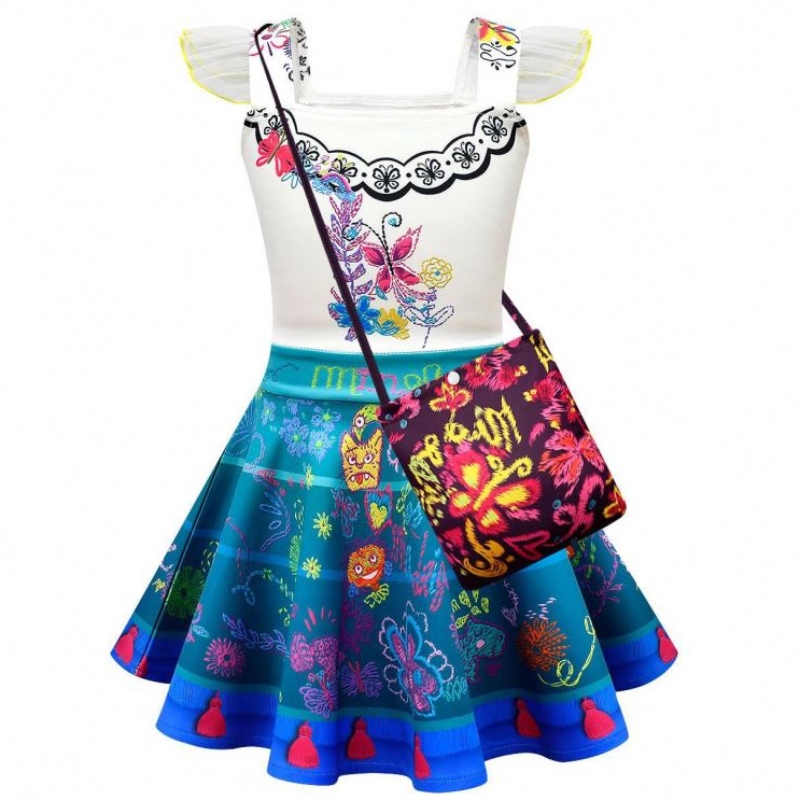 Girls Encanto Mirabel Cosplay Costume Kids CARNival Birthday Princess Dress Childre