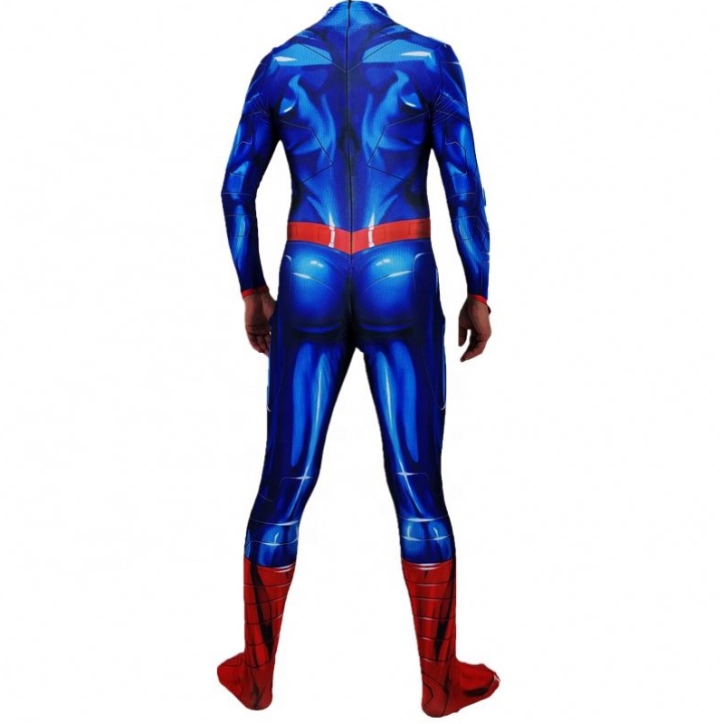 Superture dirette Anime Superhero Zentai Set Super costumi di Halloween Bodys con mantello rosso per i bambini da uomo