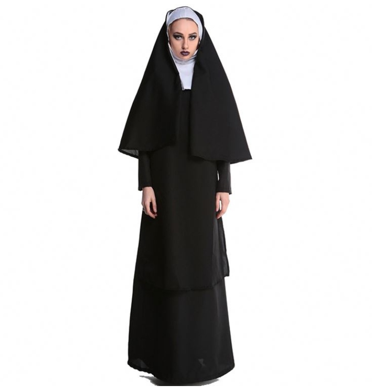 Costume di Halloween adulto Gesù Cristo Missionario Missionario Clericale Dress Maria Priest Nun Robes Costume Costume