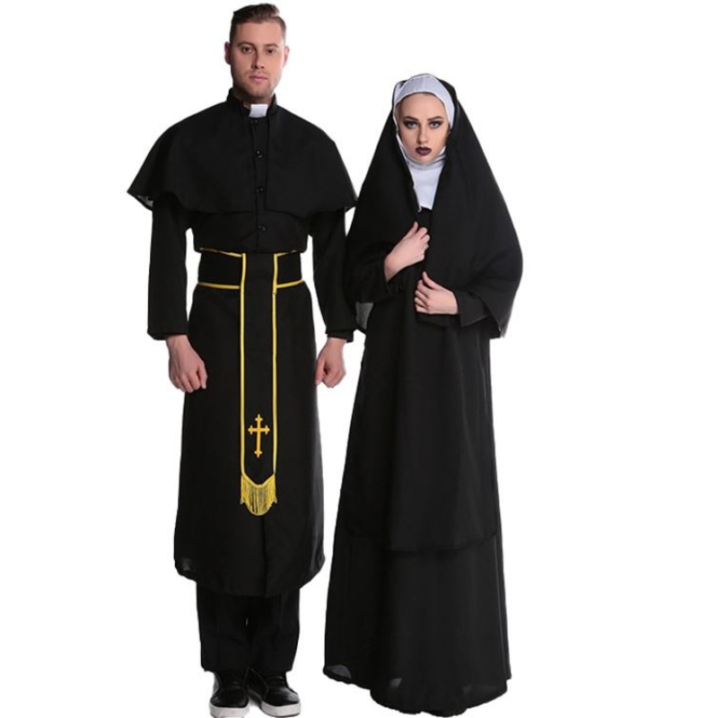 Costume di Halloween adulto Gesù Cristo Missionario Missionario Clericale Dress Maria Priest Nun Robes Costume Costume