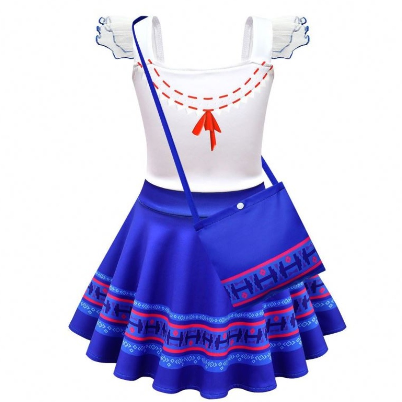 Baige Kids Girls Encanto Mirabel Costume Costume Carnevale Halloween Princess Party Dress