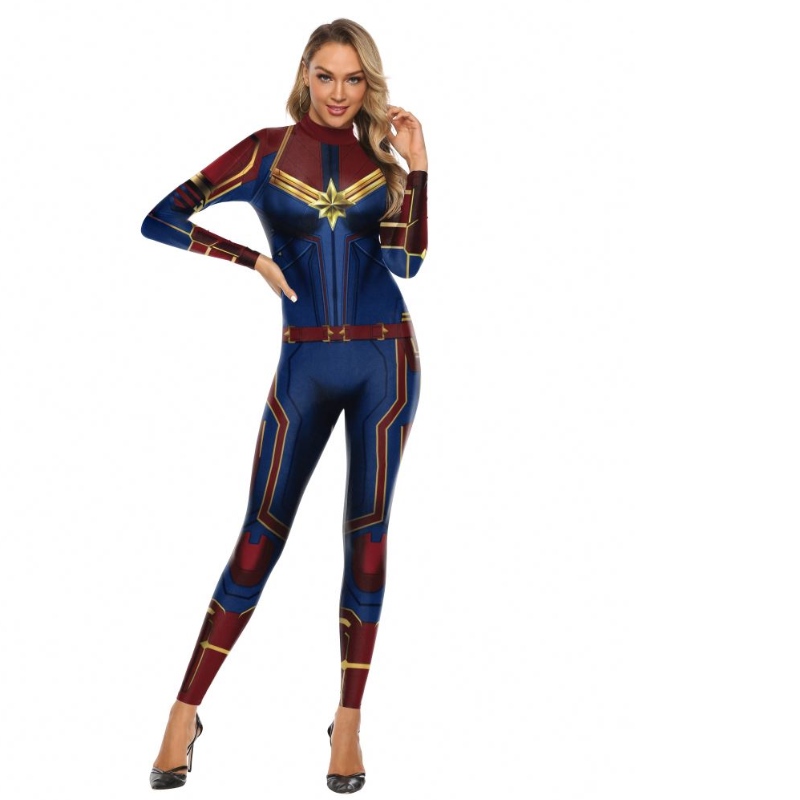 2022 Amazon New Design TV&MOVIE Costume Costume Digital Stampa di trasferimento di calore Capitano Marvel Caratteri Costumi da donna Bodie