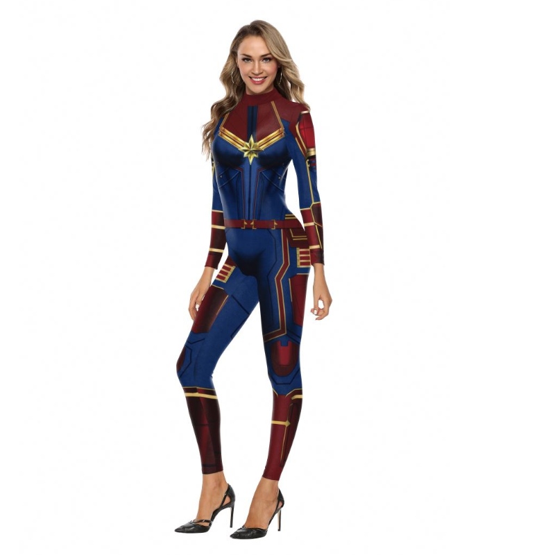 2022 Amazon New Design TV&MOVIE Costume Costume Digital Stampa di trasferimento di calore Capitano Marvel Caratteri Costumi da donna Bodie