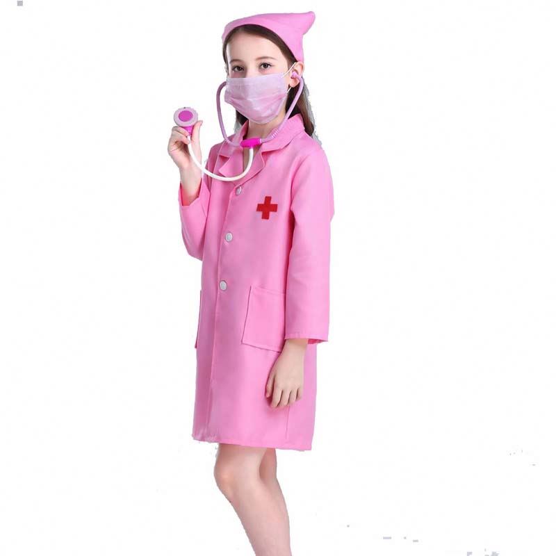 Kids dottore infermiera uniforme cosplay boy ragazza bianca pink kid infermiera costume hcbc-011