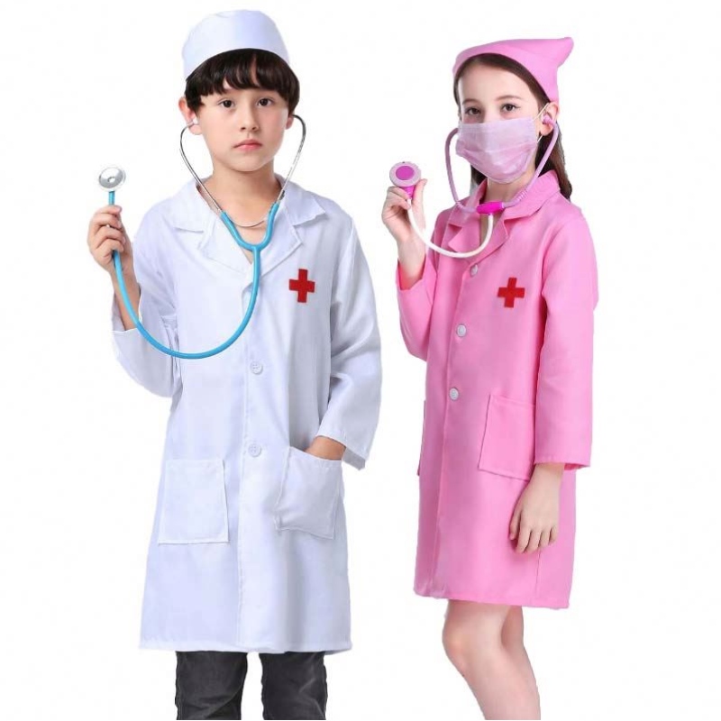 Kids dottore infermiera uniforme cosplay boy ragazza bianca pink kid infermiera costume hcbc-011