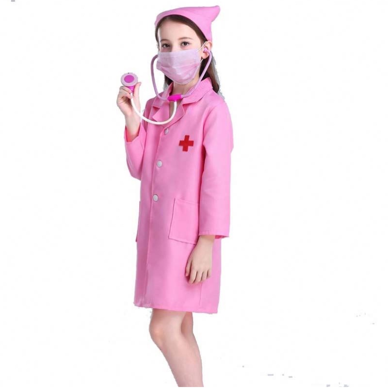 Kids dottore infermiera uniforme cosplay boy ragazza bianca pink kid infermiera costume hcbc-011
