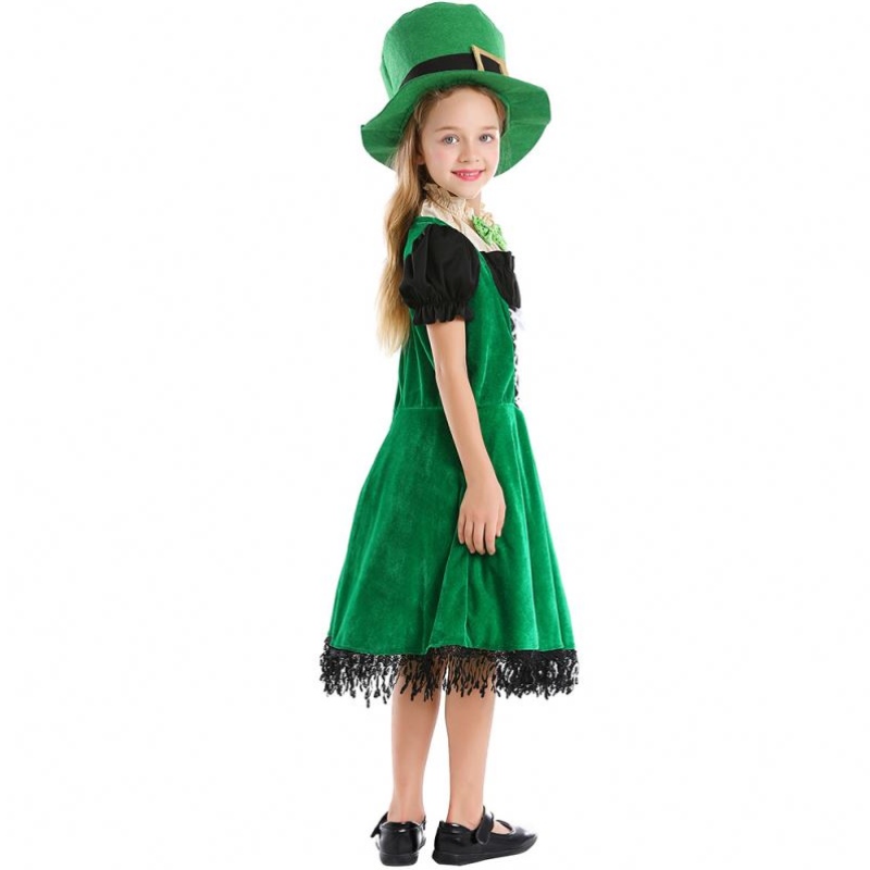 Bambini Elfo di alta qualità cosplay Fancy Party Dress Carnival Leprechaun St. Patrick \\ ’Day Halloween Cosplay Costume