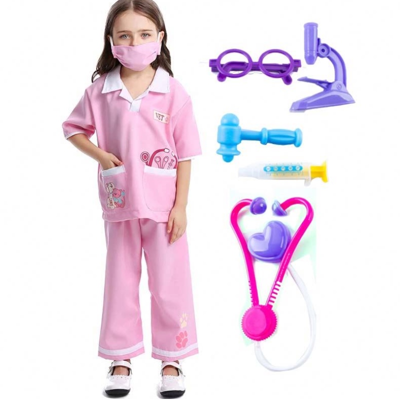 Dr uniform Animal Doctor Veterinarian Fing Play Dress Up Set di costumi di Halloween con kit medico HCBC-013