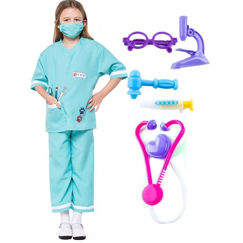 Dr uniform Animal Doctor Veterinarian Fing Play Dress Up Set di costumi di Halloween con kit medico HCBC-013