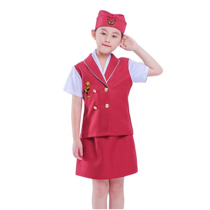 Carnival Party Costume Girls Girls Halloween Flight Assistente della compagnia aerea Costume HCBC-023