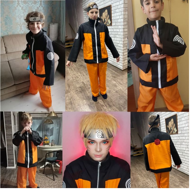 Child&adults Anime giapponese Akatsuki Cosplay Costume Kids Outfit anime Abito con la fascia Fantasy Show Fantasy