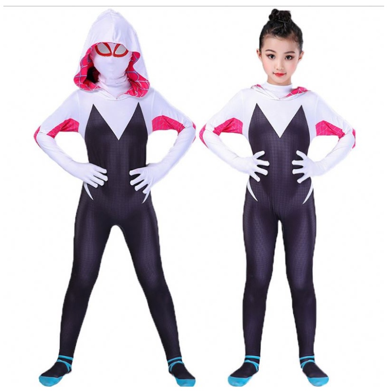 3d Kids Women Spider Gwen Costume Gwendolyn Maxine Stacy Zentai Suit Spidergirl Cosplay Costumi di Halloween per ragazze