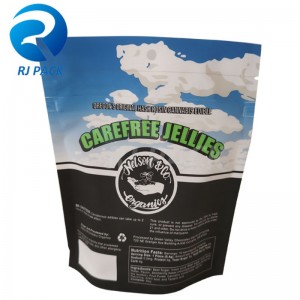 Controllo ad stand up riciclabile al 100% con chiusura zip resistente ai bambini