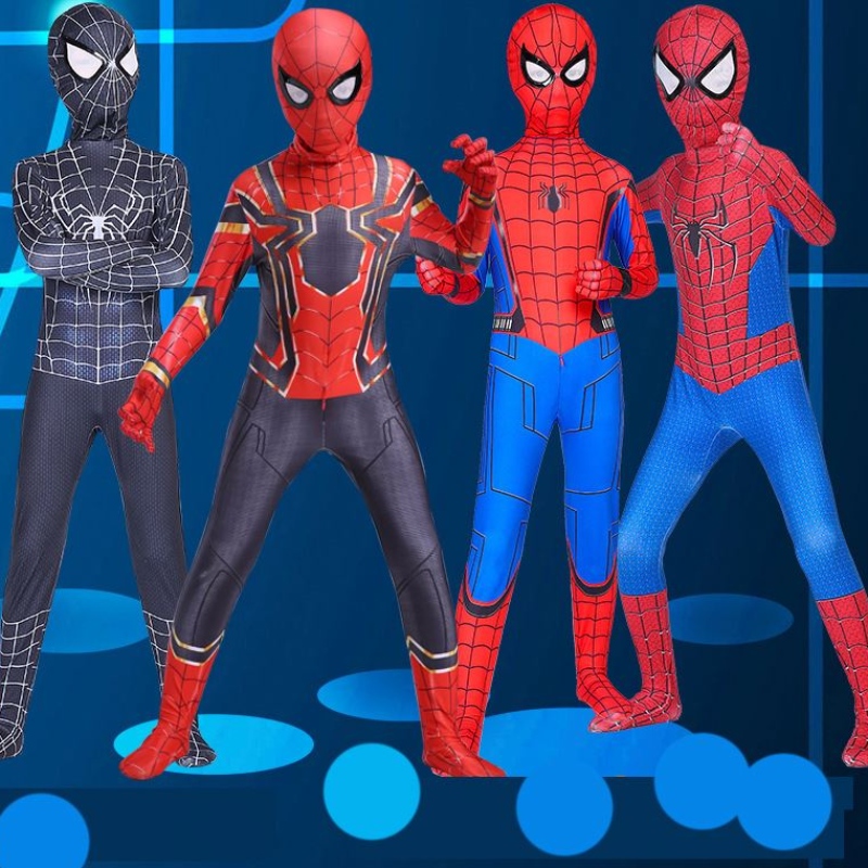 Costume da Spiderman RED BLACK SPIDER SUONE COSTUME DI RIDIGIONE BAMBINI BAMBINI COSTRUZIONE COSTROWING HALLOWEEN